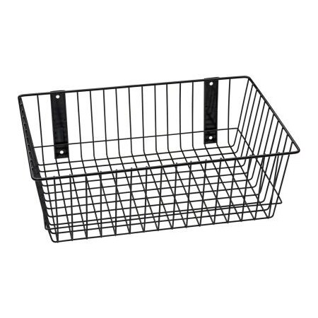 Horizon Mfg Rack'em Mount Anywhere Wire Basket 18"W x 12"D x 6"H Black 9085-B
